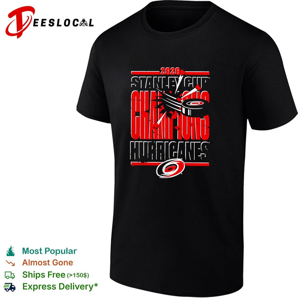 Carolina Hurricanes 2026 Stanley Cup Champions grunge distressed bold text shirt Unisex