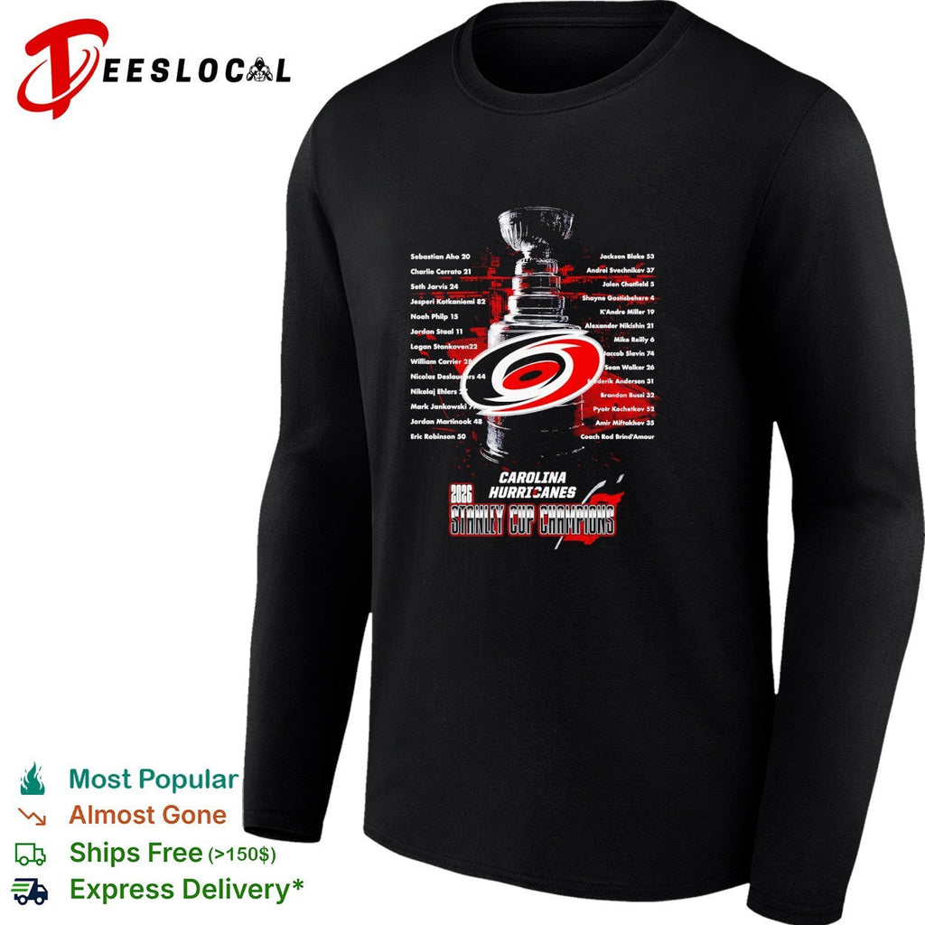 Carolina Hurricanes 2026 Stanley Cup champions full roster list shirt Unisex