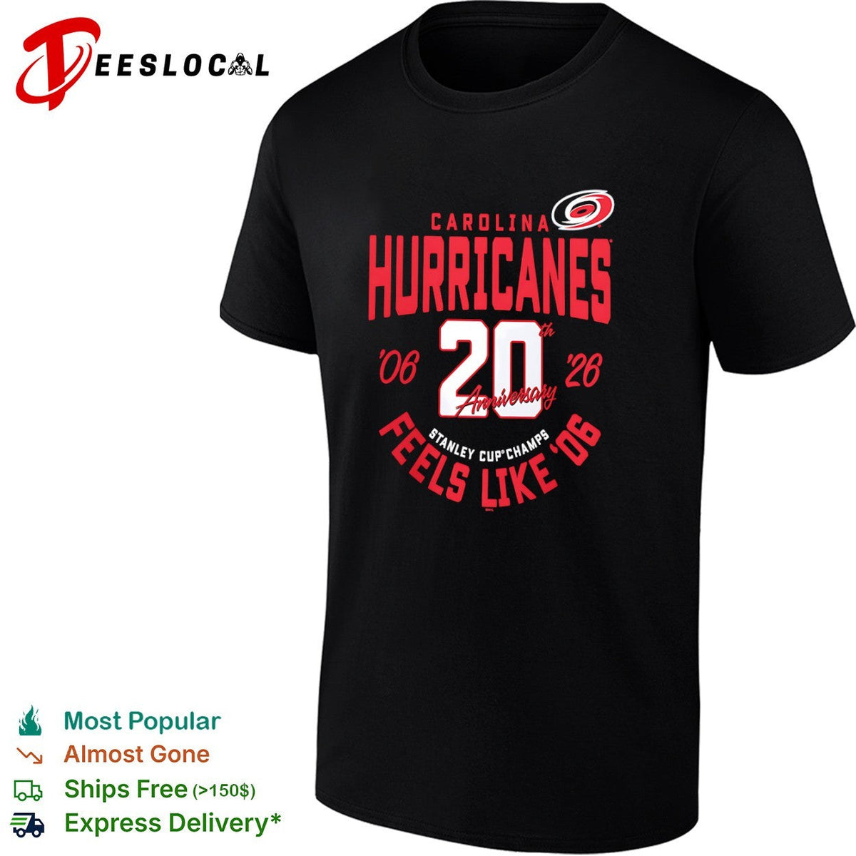 Carolina Hurricanes 20th Anniversary 06 26 Feels Like 06 Stanley Cup Champs shirt Unisex