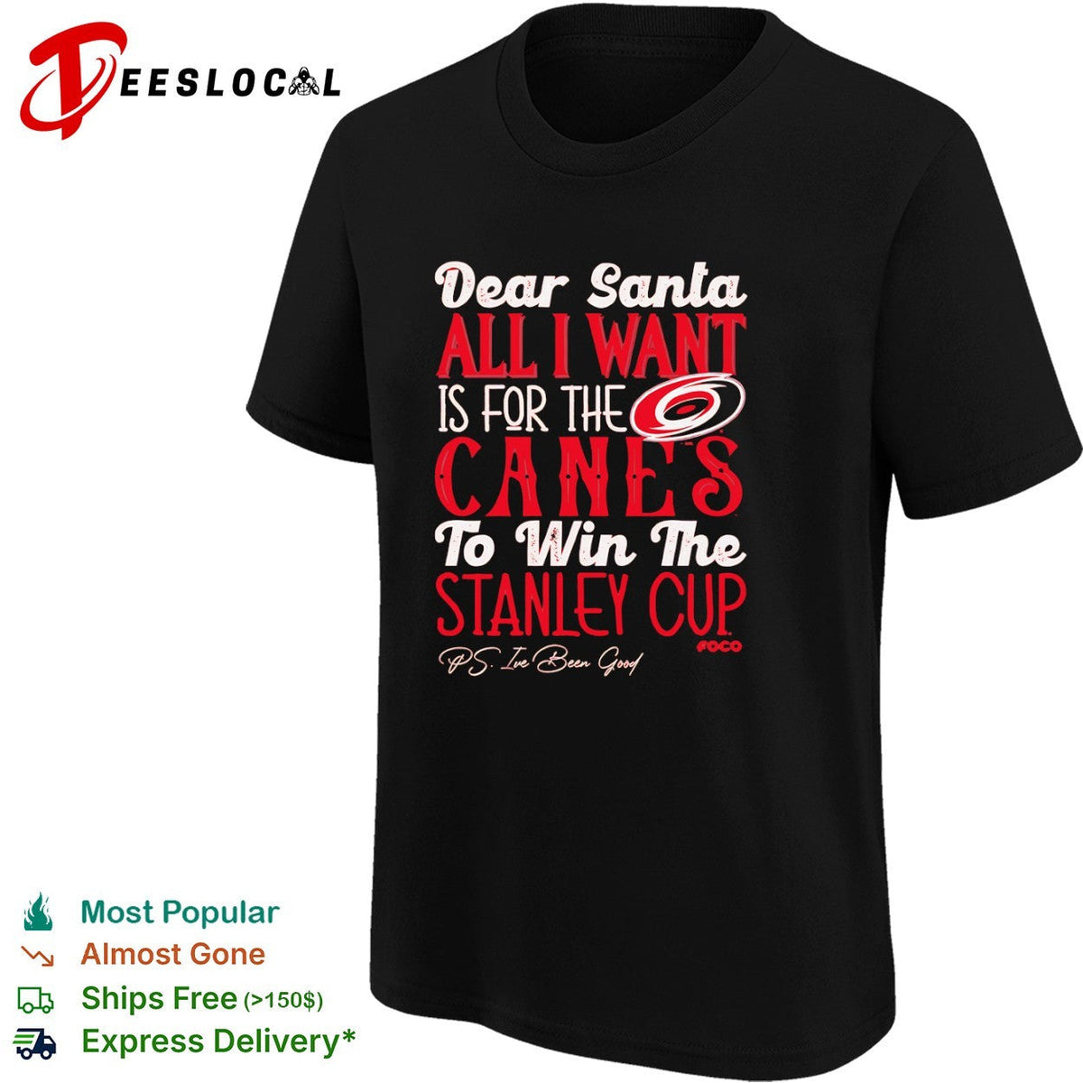 Carolina Hurricanes Dear Santa All I Want Is for the Canes to Win the Stanley Cup shirt Unisex