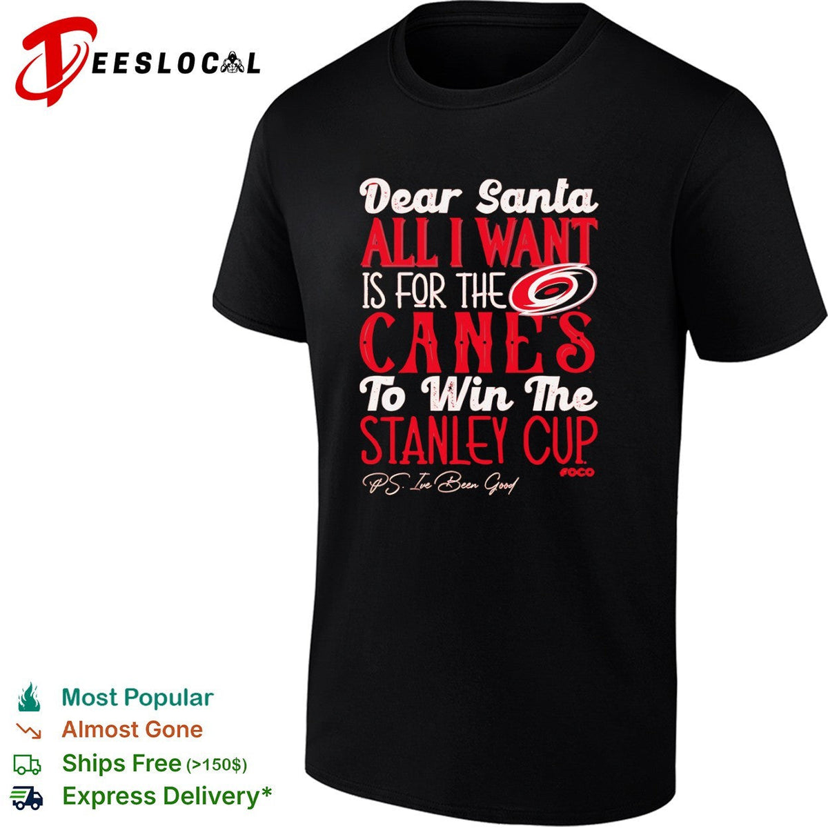 Carolina Hurricanes Dear Santa All I Want Is for the Canes to Win the Stanley Cup shirt Unisex