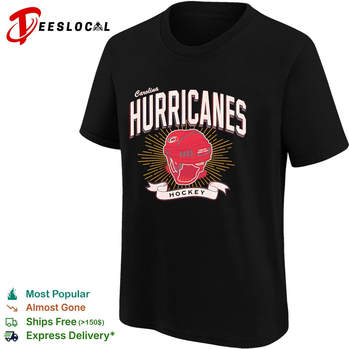 Carolina Hurricanes Hockey Team Logo with Helmet shirt Unisex