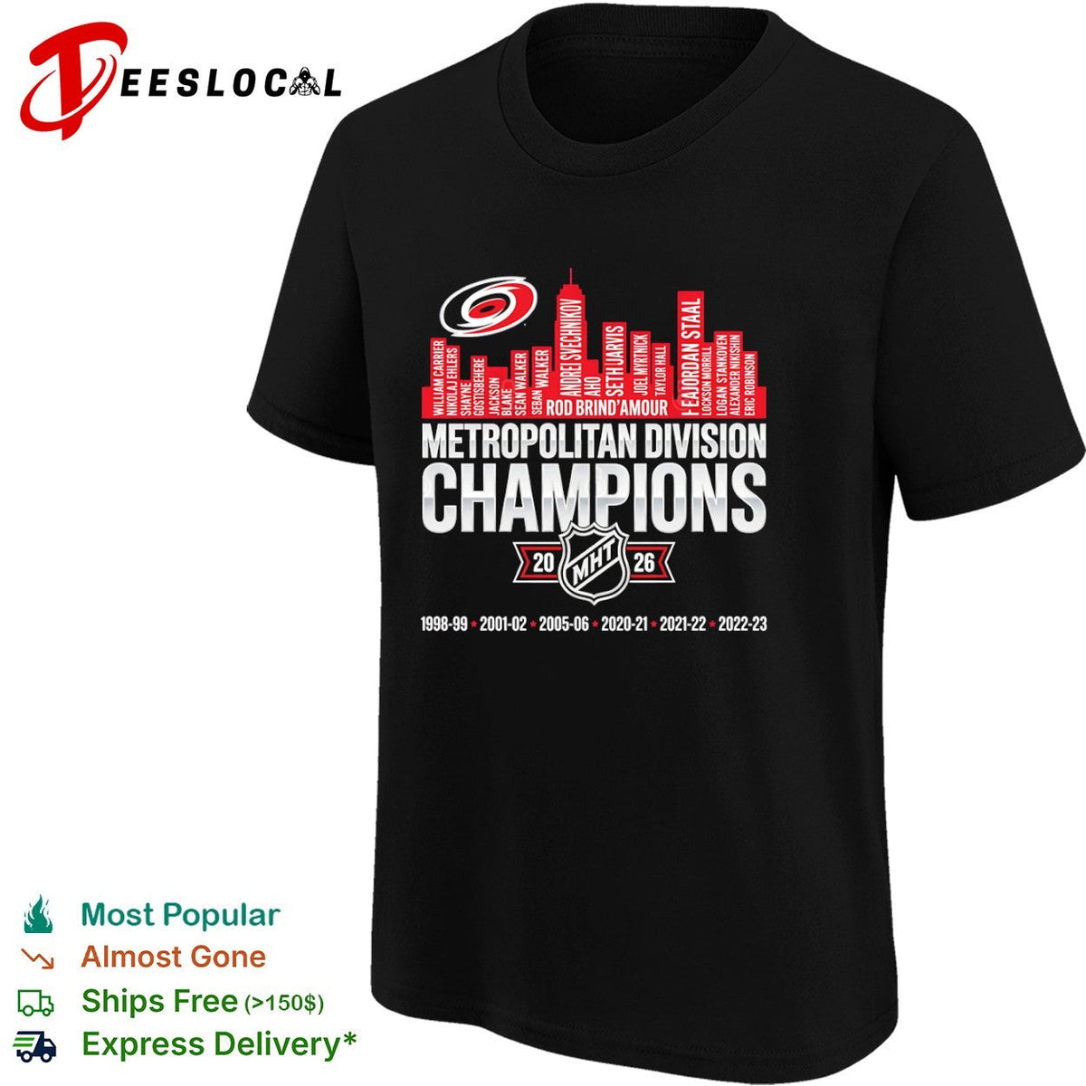 Carolina Hurricanes Metropolitan Division Champions Rod Brind Amour 2026 shirt Unisex