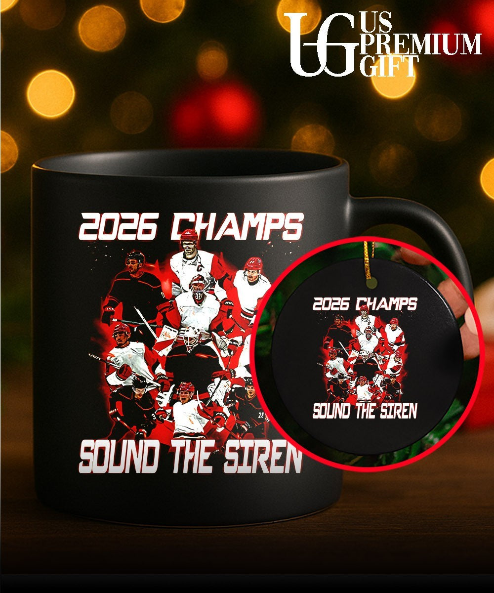 Carolina Hurricanes NHL Hockey 2026 Champs Sound the Siren player shirt Unisex