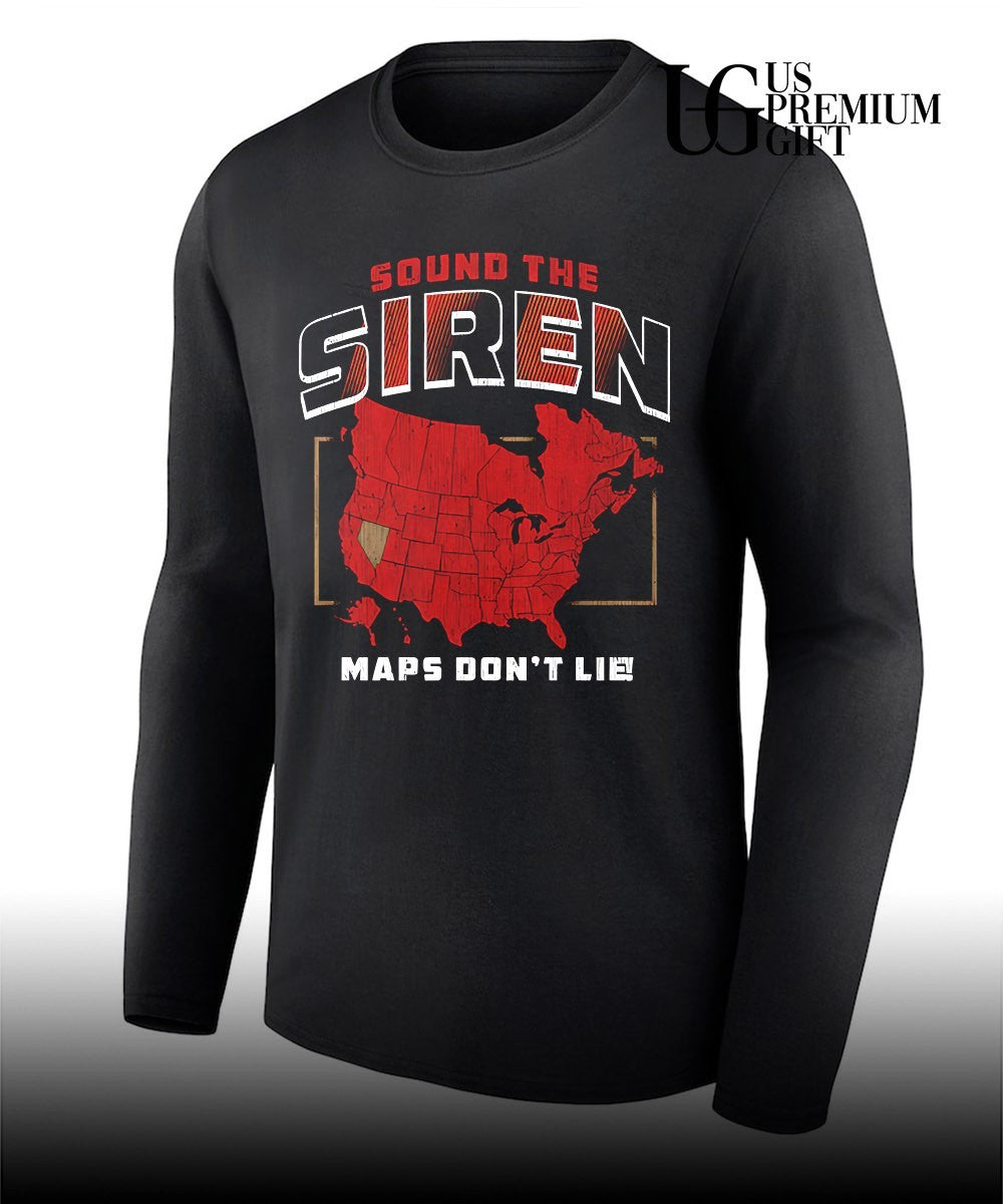 Carolina Hurricanes NHL Sound the Siren Maps Don’t Lie 2026 shirt Unisex