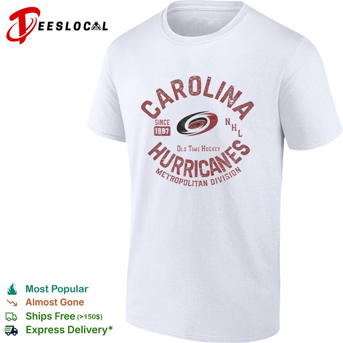 Carolina Hurricanes Since 1997 NHL Old Time Hockey Metropolitan Division shirt Unisex