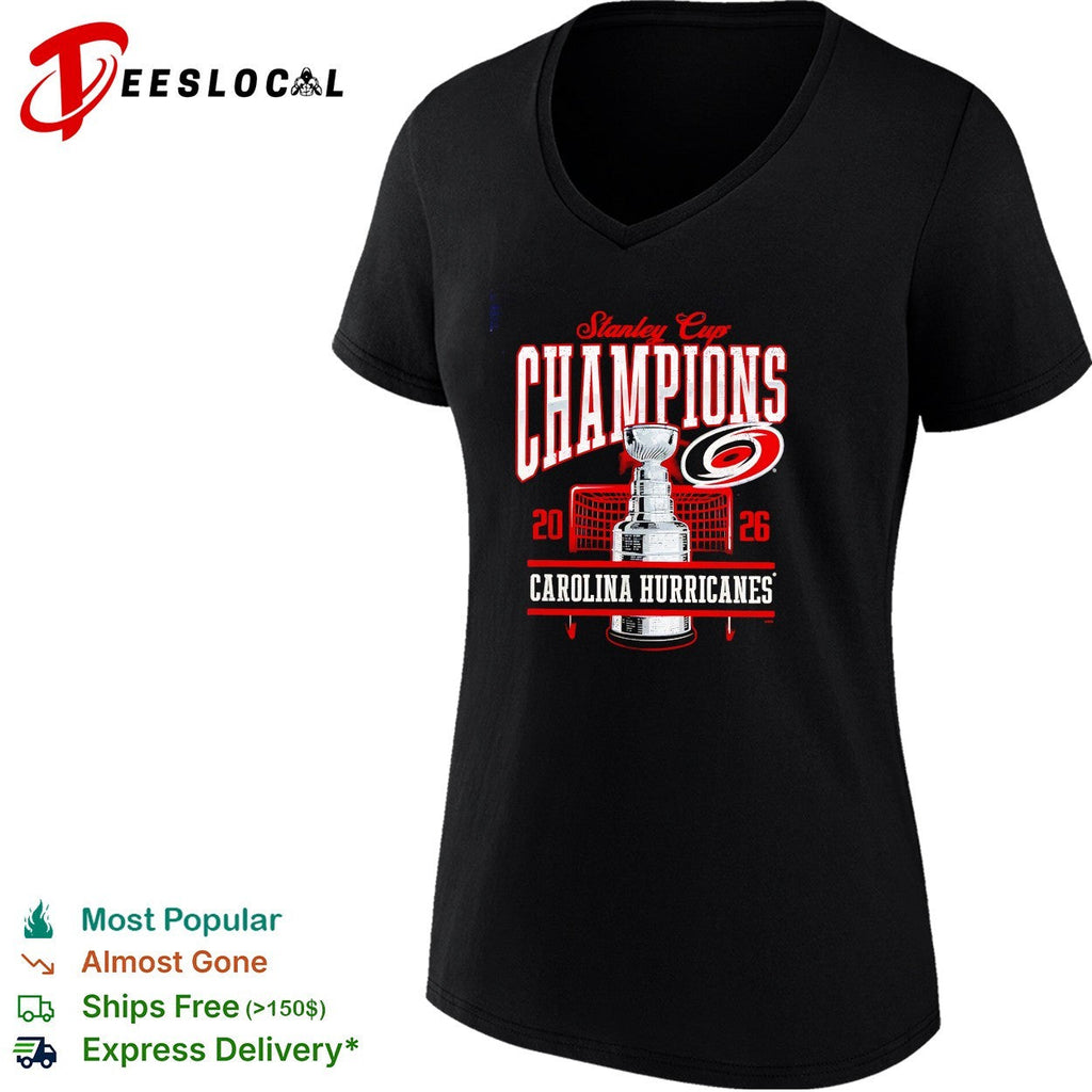 Carolina Hurricanes Stanley Cup Champions 2026 trophy net goal arc art shirt Unisex