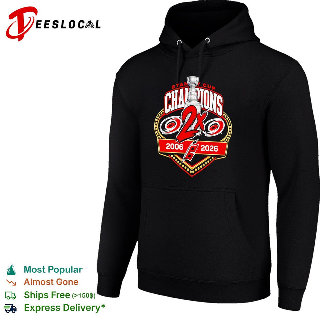 Carolina Hurricanes Stanley Cup Champions 2x 2006 2026 NHL Hockey Fan shirt Unisex