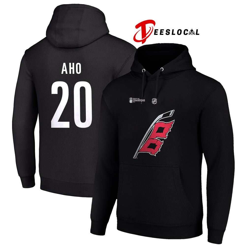 Carolina Hurricanes Stanley Cup champions Sebastian Aho name and number logo shirt Unisex