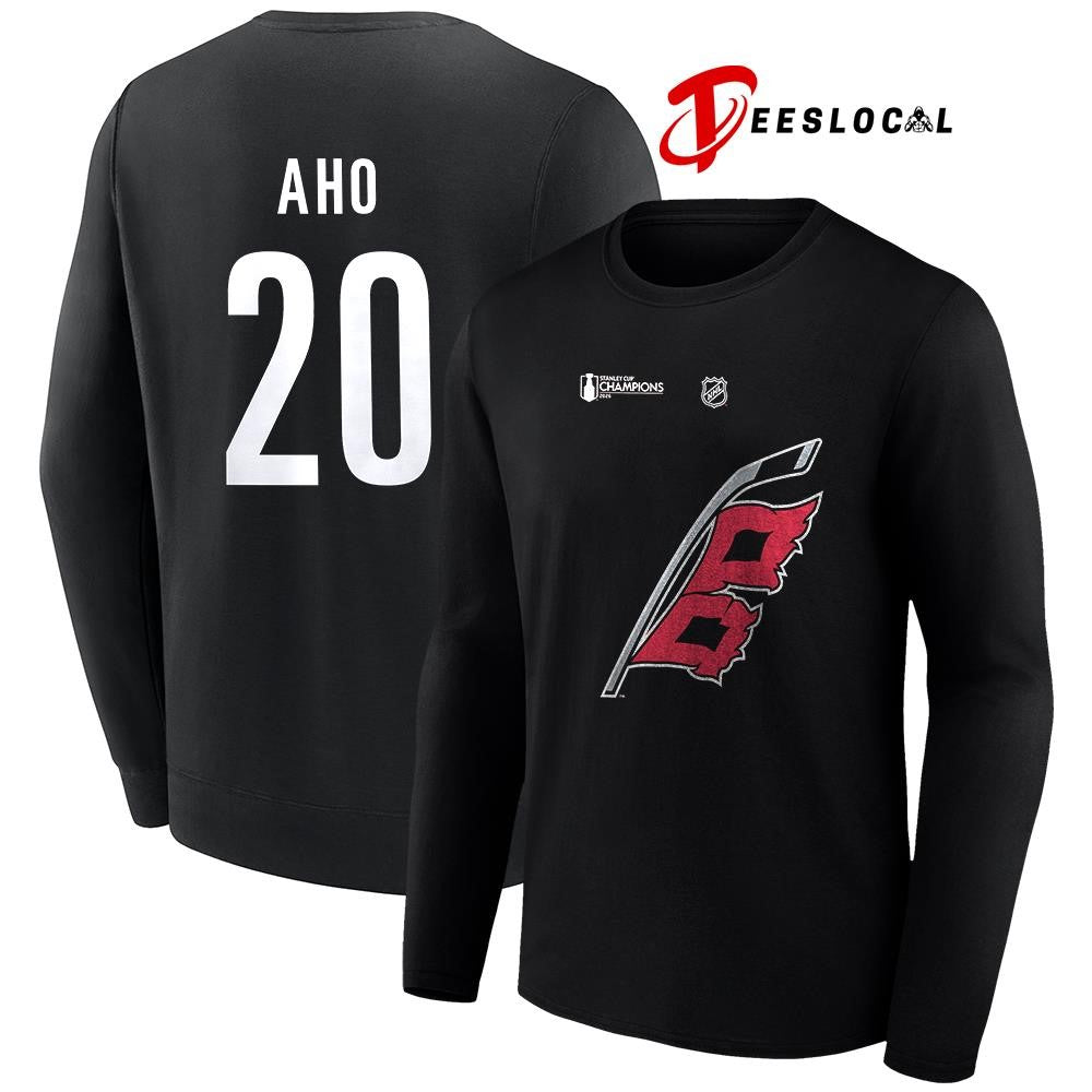 Carolina Hurricanes Stanley Cup champions Sebastian Aho name and number logo shirt Unisex
