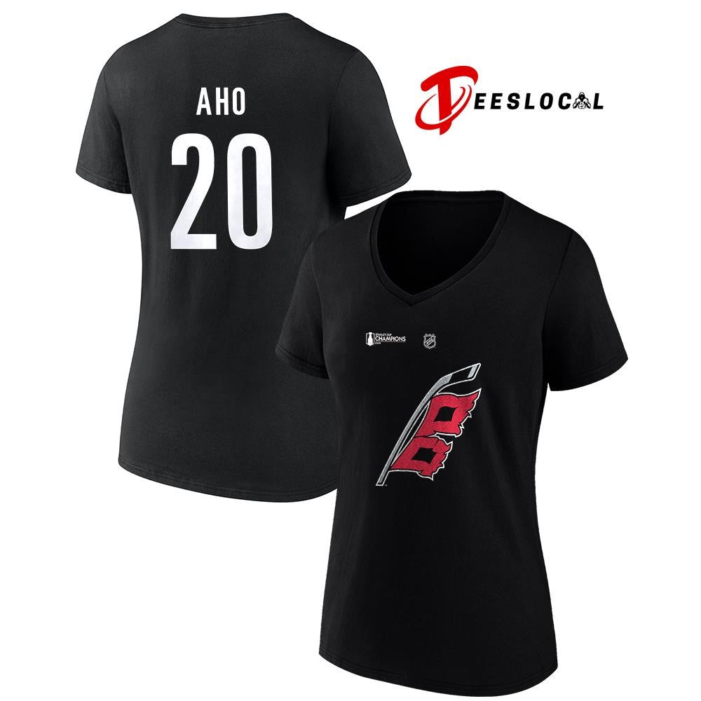 Carolina Hurricanes Stanley Cup champions Sebastian Aho name and number logo shirt Unisex