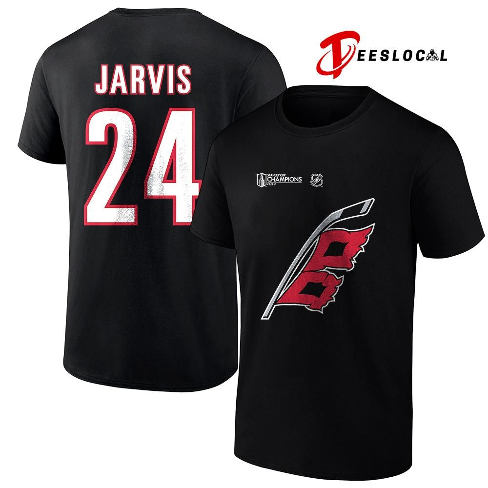 Carolina Hurricanes Stanley Cup champions Seth Jarvis name and number logo shirt Unisex