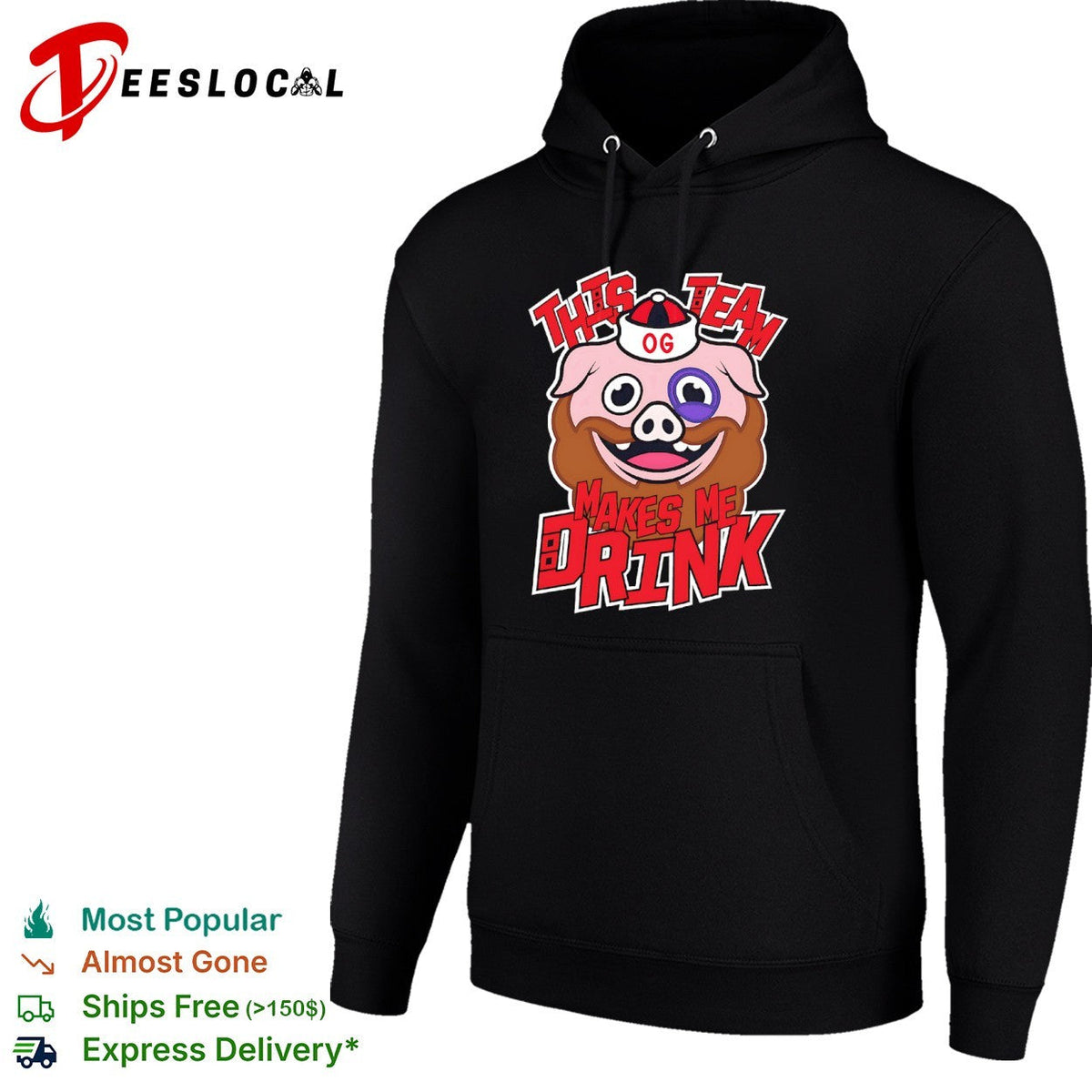 Carolina Hurricanes ice hog This Team Makes Me Drink shirt Unisex