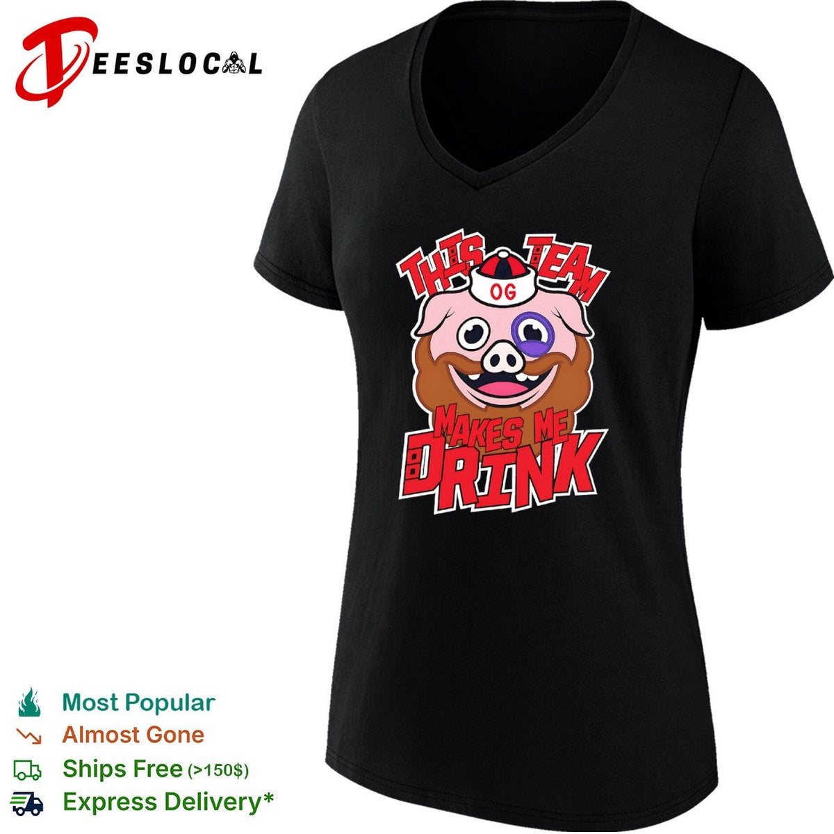 Carolina Hurricanes ice hog This Team Makes Me Drink shirt Unisex