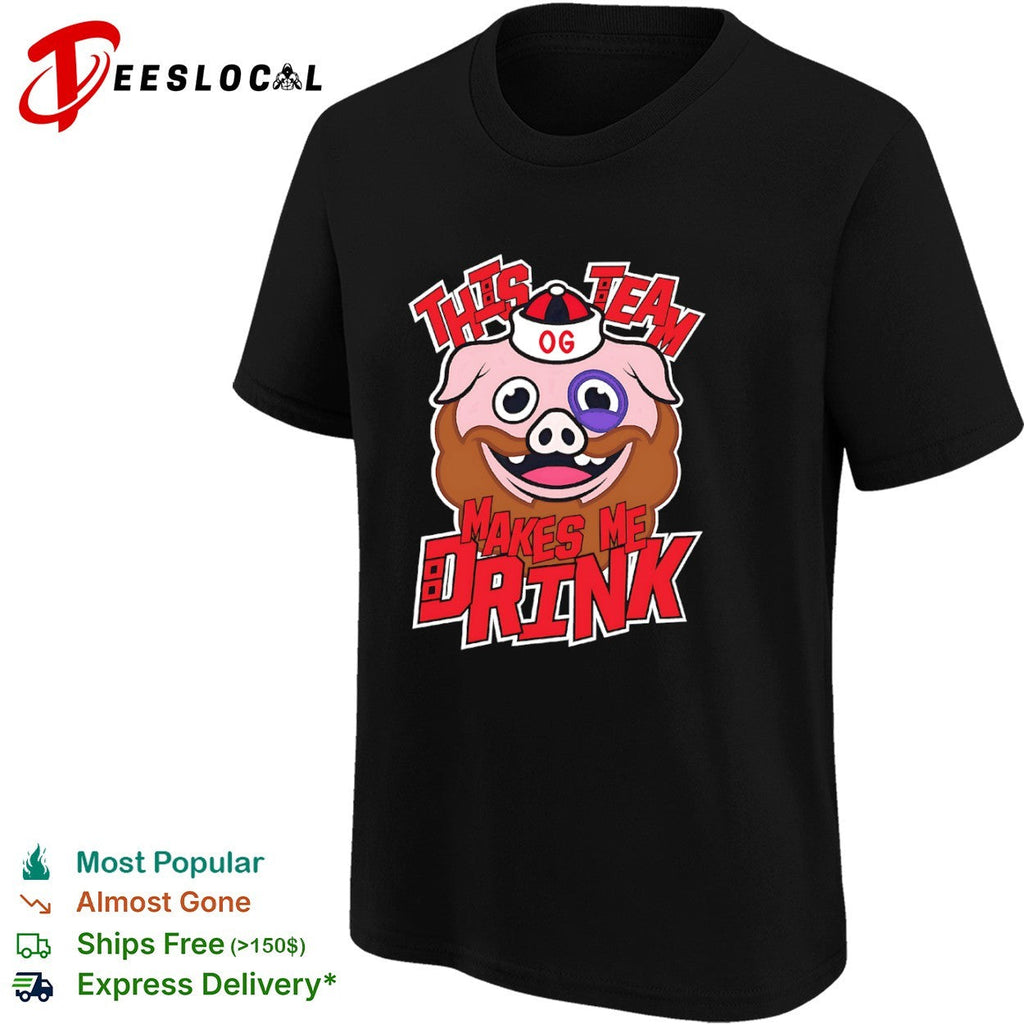 Carolina Hurricanes ice hog This Team Makes Me Drink shirt Unisex