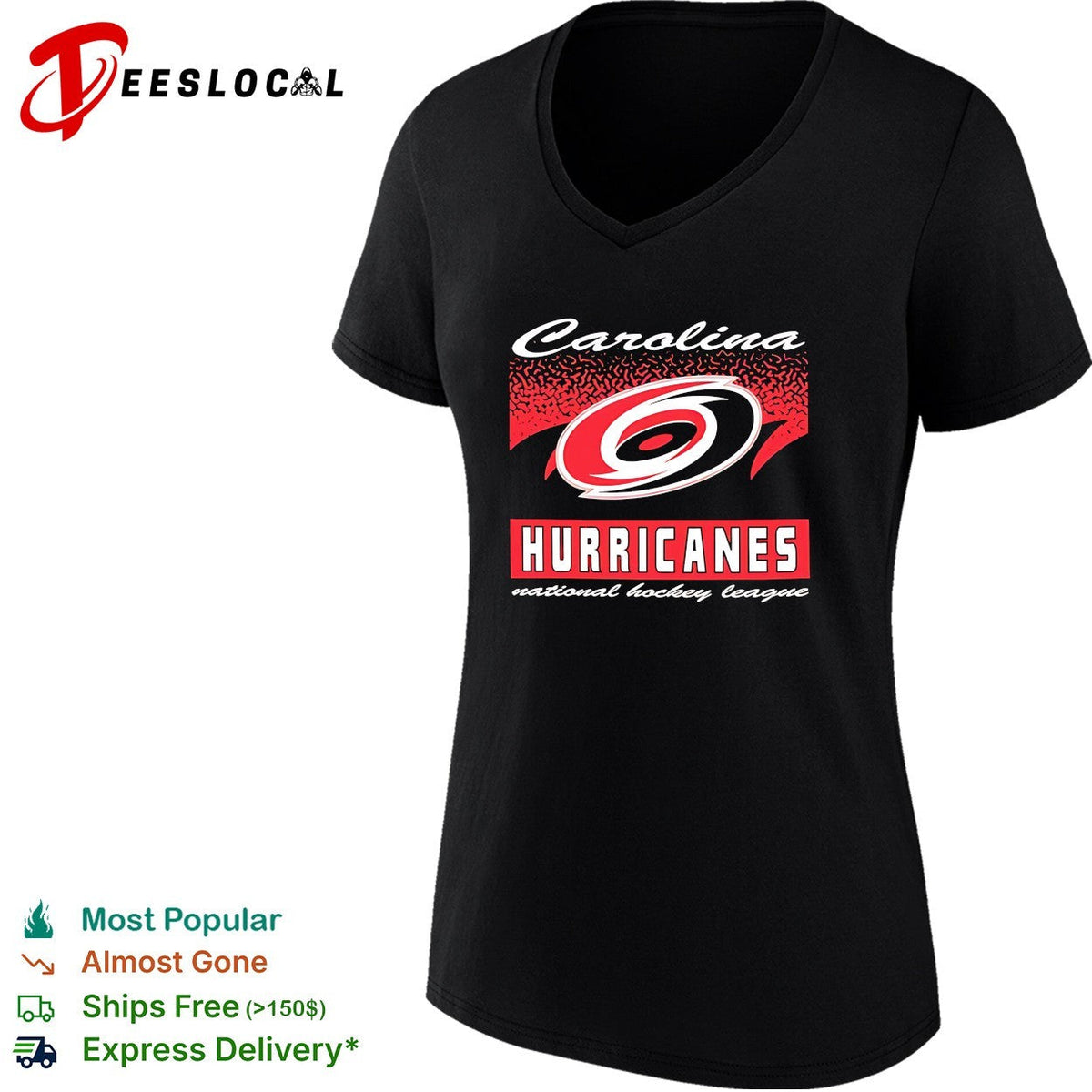 Carolina Hurricanes script logo hockey badge shirt Unisex