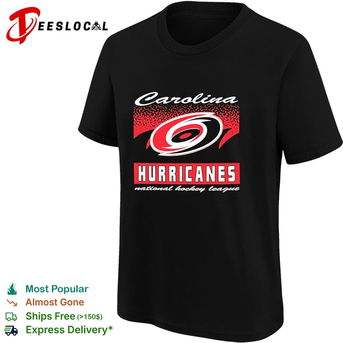 Carolina Hurricanes script logo hockey badge shirt Unisex