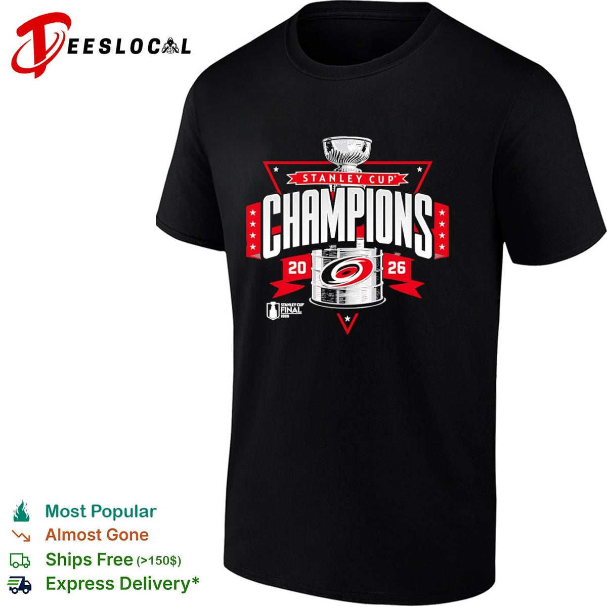 Carolina Hurricanes trophy Stanley Cup champions 2026 shirt Unisex