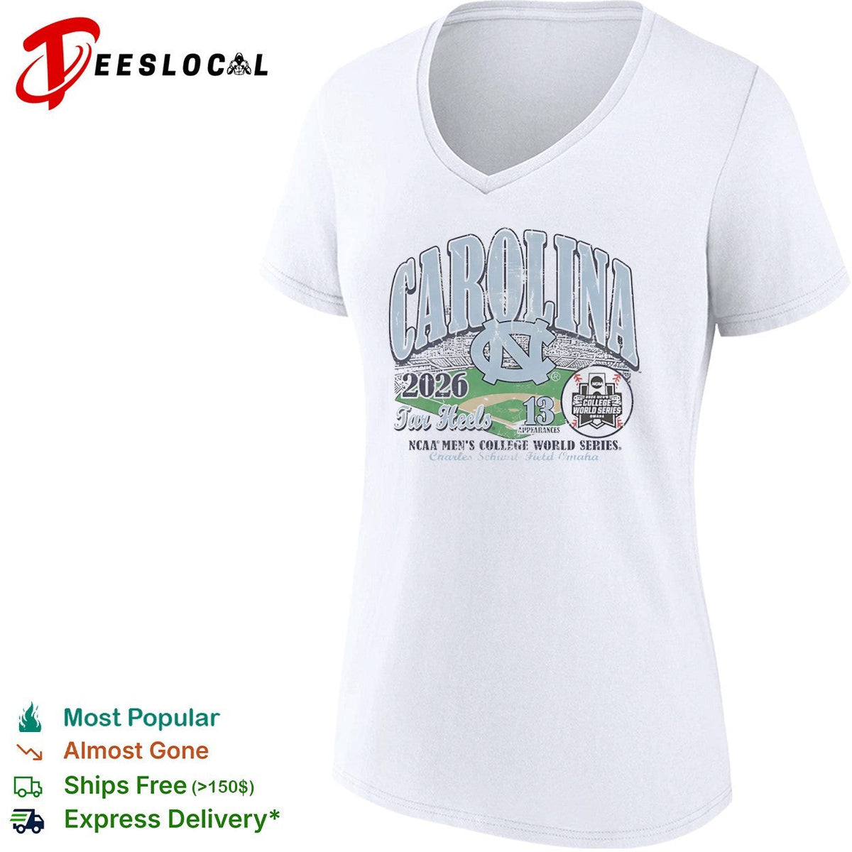 Carolina Tar Heels 2026 NCAA College World Series 13 shirt Unisex