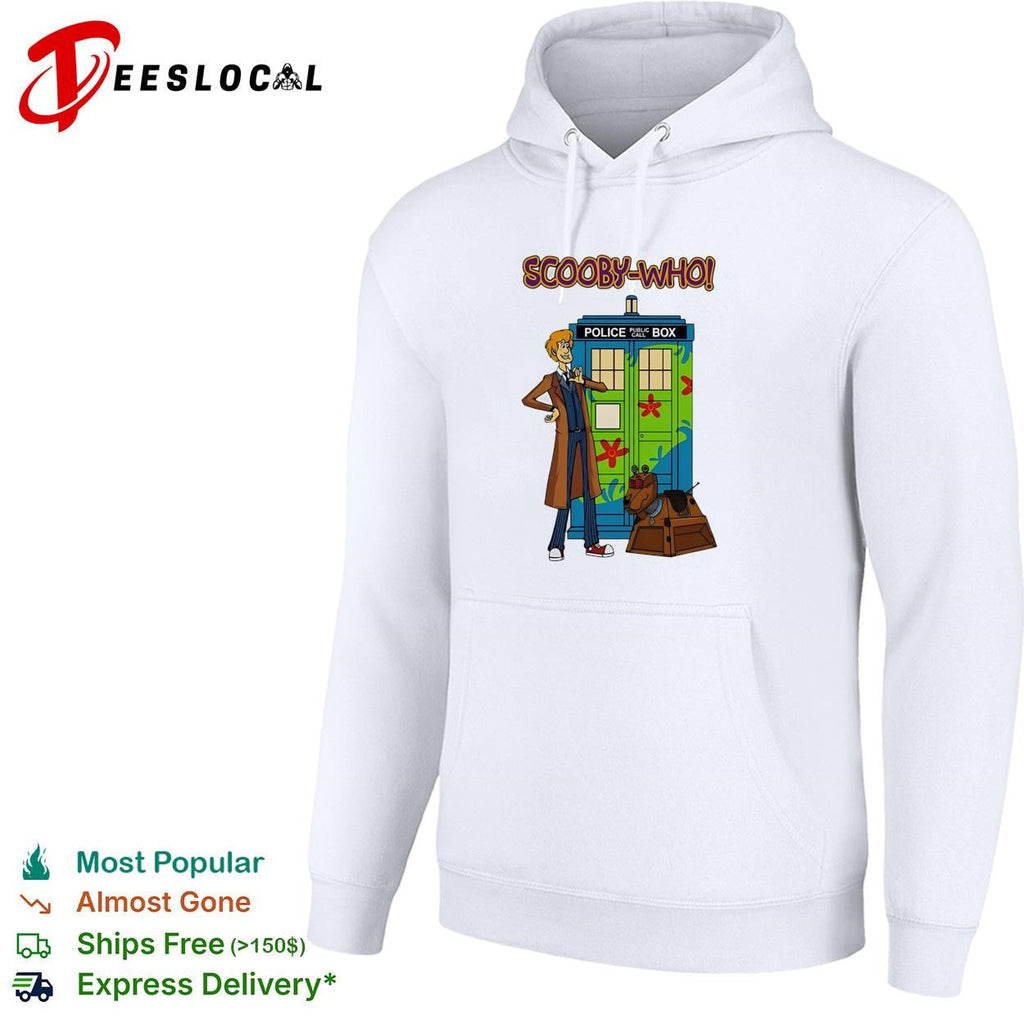 Cartoon dog detective duo police box time traveler mashup parody shirt Unisex