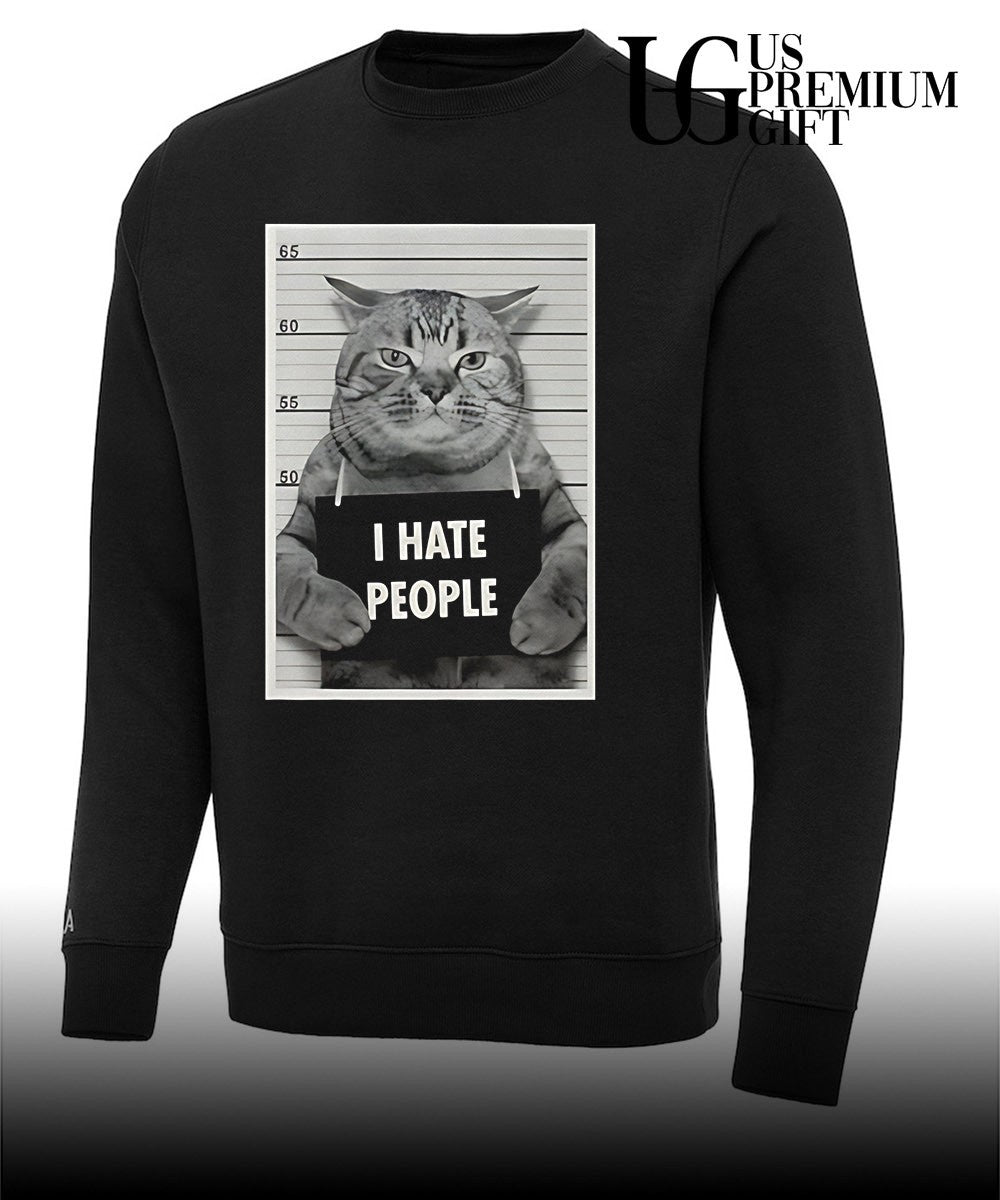 Cat I hate people mugshot shirt Unisex