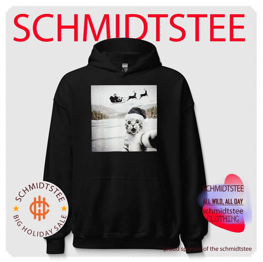 Cat Selfie with Santa Christmas funny shirt Unisex