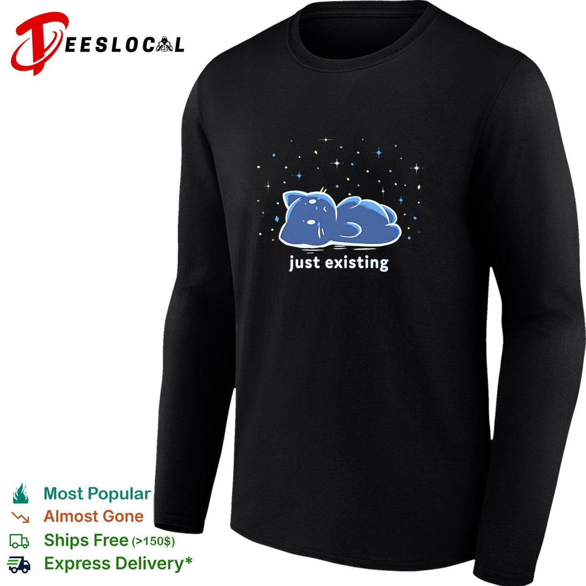 Cat just existing looking up at the stars shirt Unisex