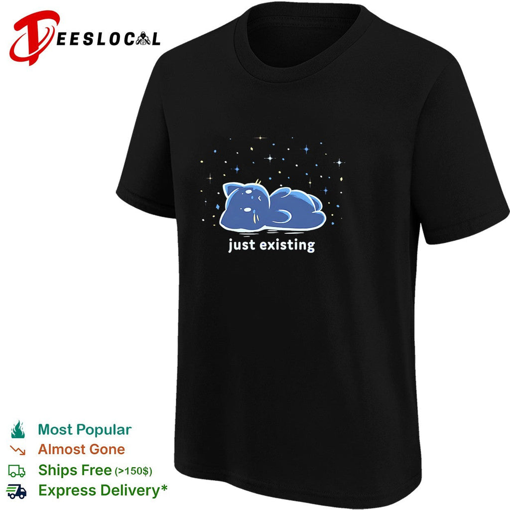 Cat just existing looking up at the stars shirt Unisex