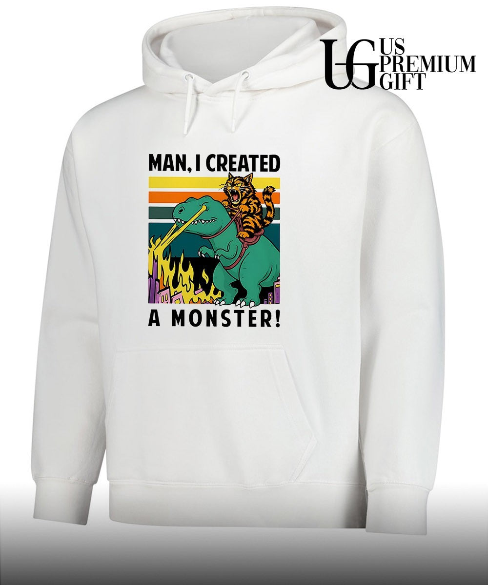 Cat riding T-Rex Man I created a Monster shirt Unisex