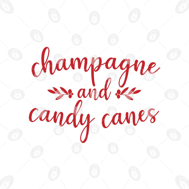 Champagne And Candy Canes Christmas T Shirt Unisex