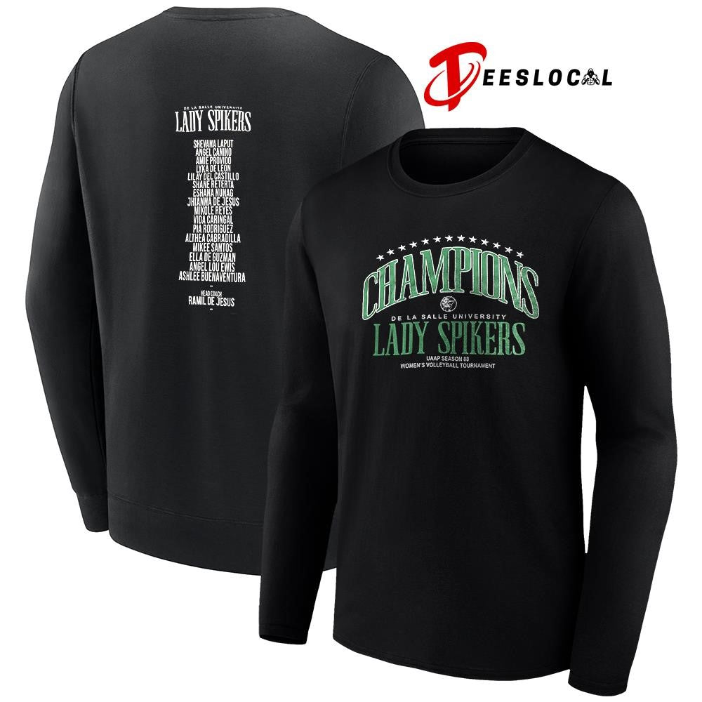 Champions Lady Spikers De La Salle university name roster shirt Unisex