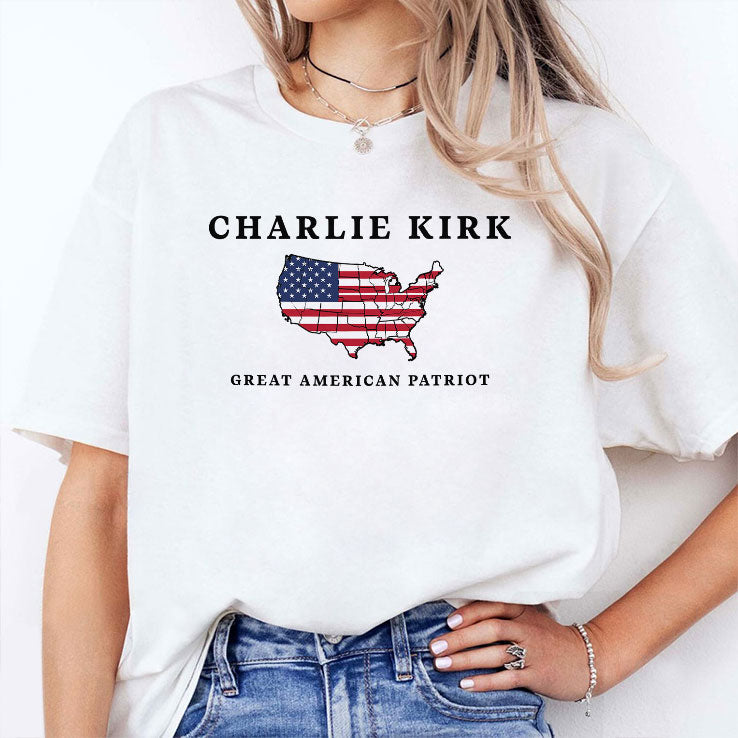 Charlie Kirk Great American Patriot T Shirt Unisex