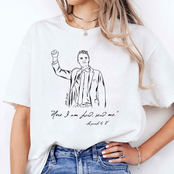 Charlie Kirk Here I am Lord Send Me Isaiah 6:8 T Shirt Unisex