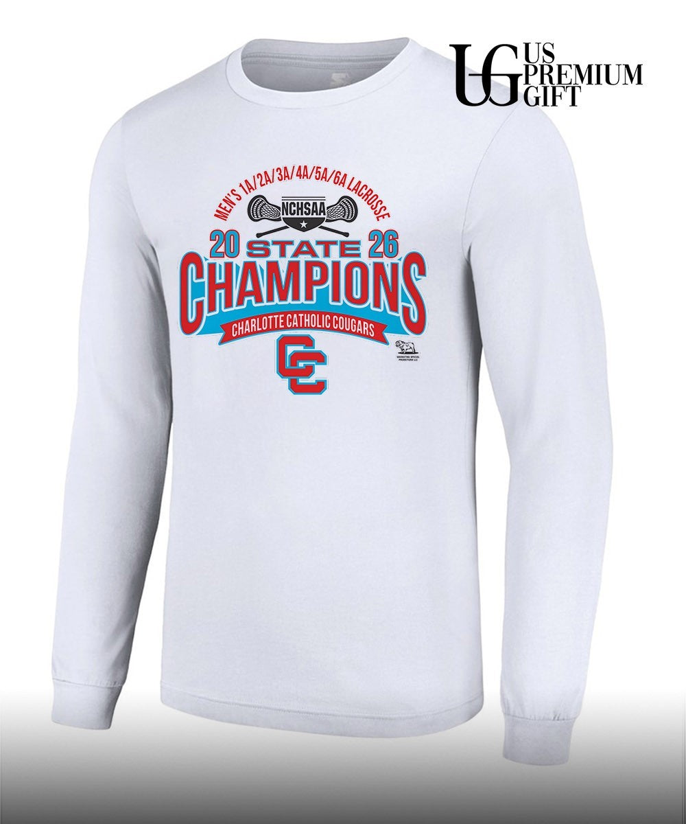 Charlotte Catholic Cougars NCHSAA Men’s 1A to 6A Lacrosse State Championship 2026 shirt Unisex