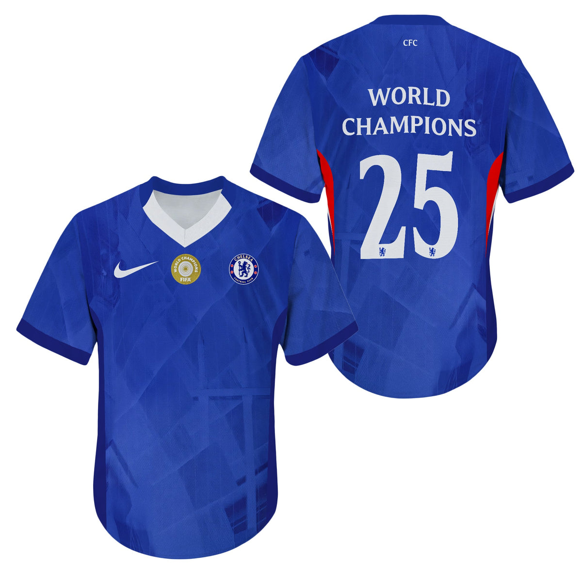 Chelsea 2025 FIFA Club World Cup Champions Men V-neck Jersey Unisex