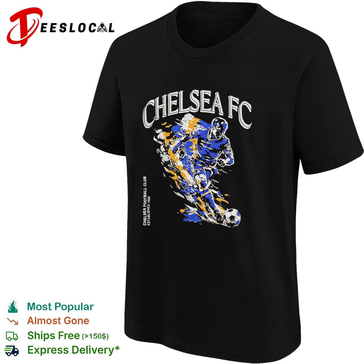Chelsea FC football club established 1905 kicking player shirt Unisex