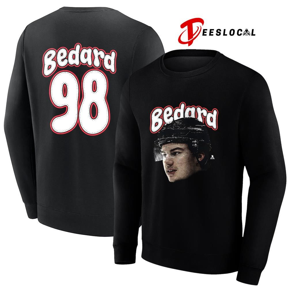 Chicago Blackhawks Connor Bedard portrait name and number shirt Unisex