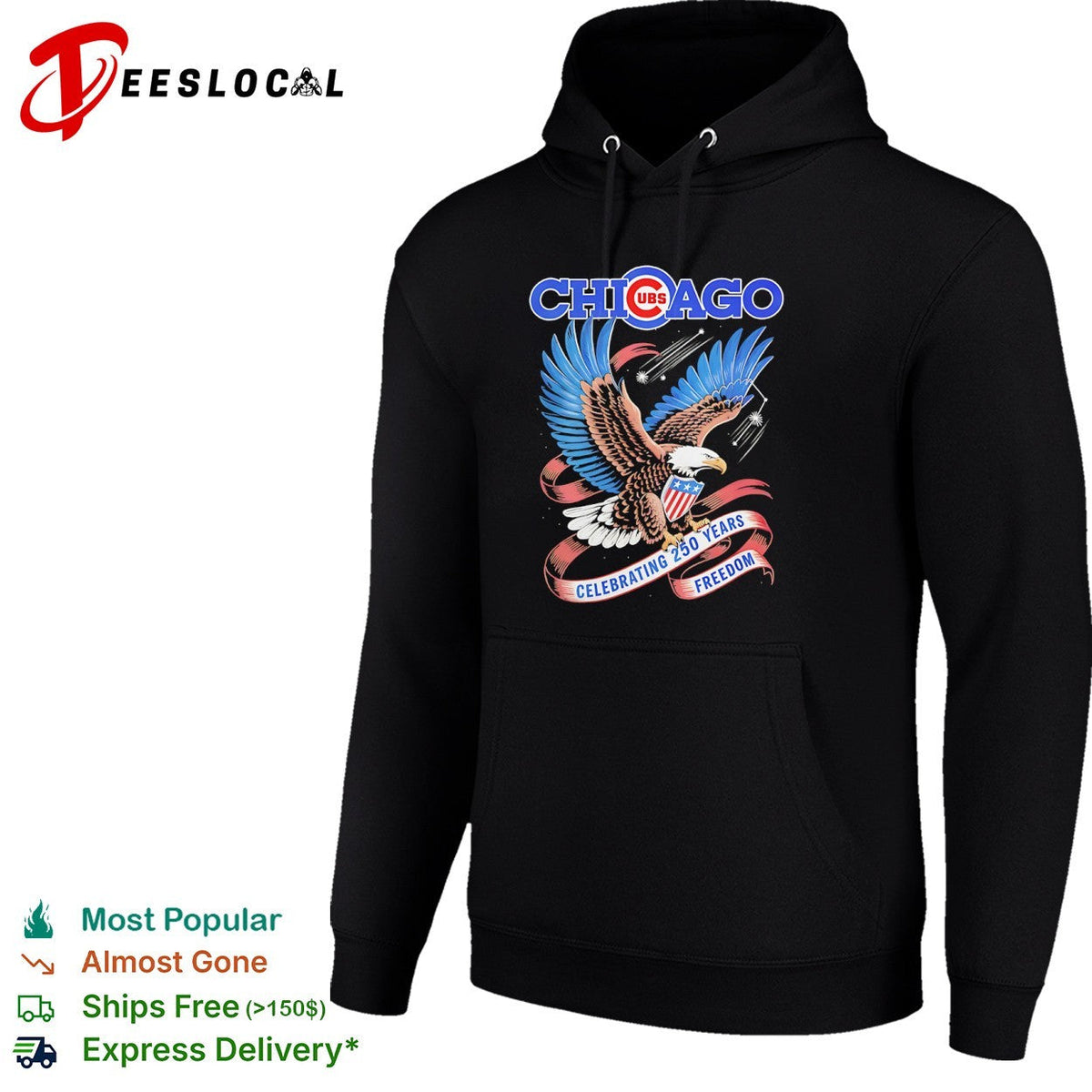 Chicago Cubs Celebrating 250 Years Freedom American Eagle Patriotic shirt Unisex