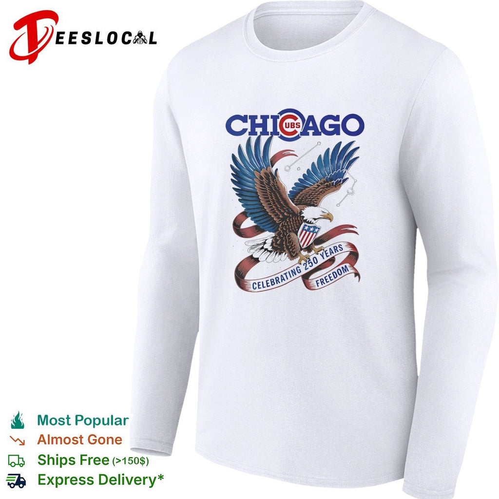 Chicago Cubs Celebrating 250 Years of Freedom American Eagle Patriotic Shirt Unisex