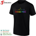 Chicago Pride rainbow skyline LGBTQ graphic shirt Unisex