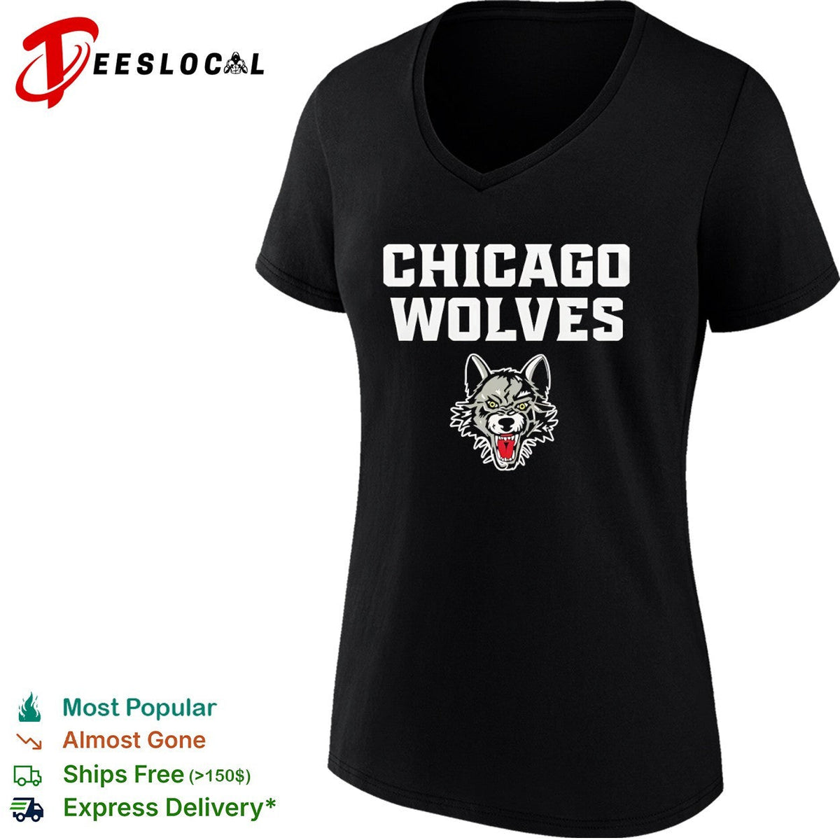 Chicago Wolves hockey team logo shirt Unisex