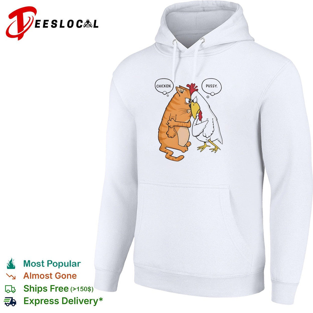 Chicken Pussy Parody Confrontation Animal Humor Cartoon Funny Illustration shirt Unisex