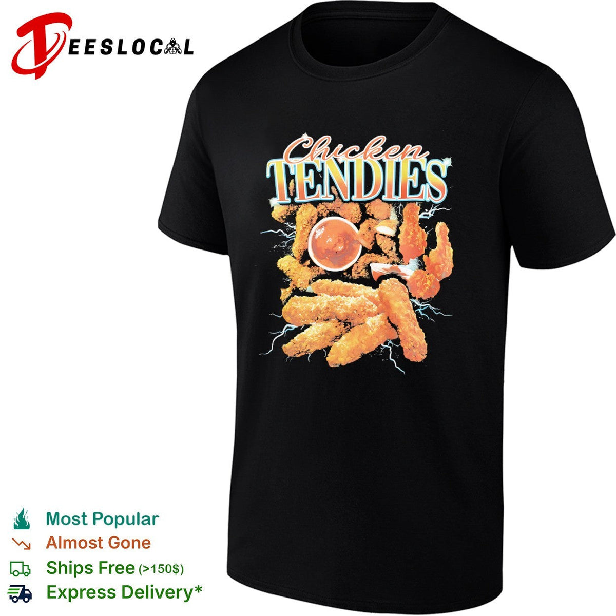Chicken Tendies fried food snacks theme lightning shirt Unisex