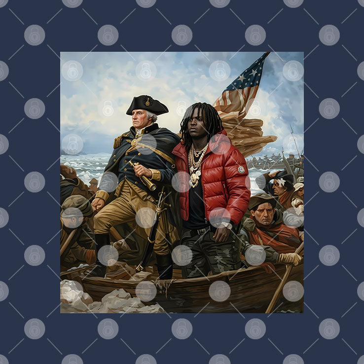 Chief Keef Crossing The Delaware George Washington Parody Shirt Unisex