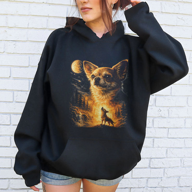 Chihuahua Howling To The Moon T Shirt Unisex