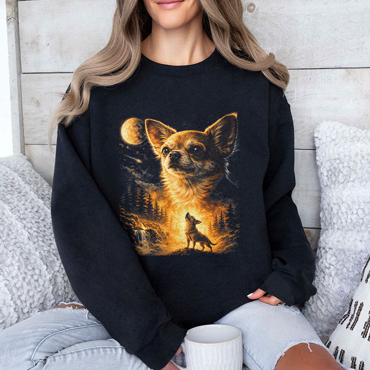 Chihuahua Howling To The Moon T Shirt Unisex