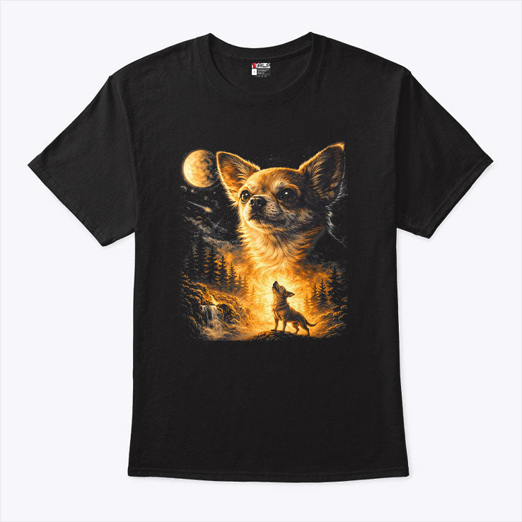 Chihuahua Howling To The Moon T Shirt Unisex