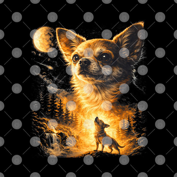 Chihuahua Howling To The Moon T Shirt Unisex