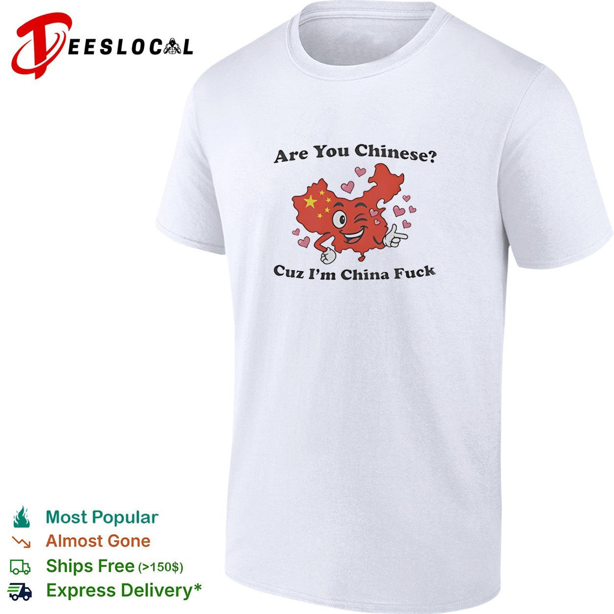 China map character are you Chinese cuz I’m China fuck shirt Unisex