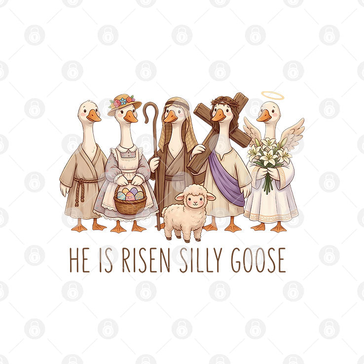 Christian Easter He Is Risen Silly Goose Shirt Unisex